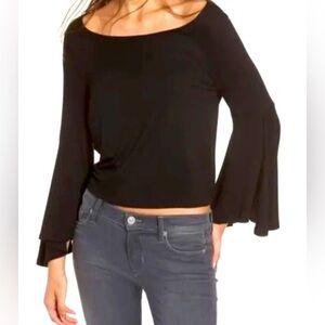 Ella Moss bell sleeve top Black color Size S